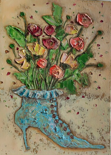 Картина под названием "Relief painting sti…" - Julia Ozerova, Подлинное произведение искусства, Масло