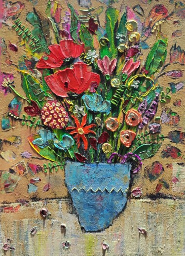 Картина под названием "Expressionist oil p…" - Julia Ozerova, Подлинное произведение искусства, Масло