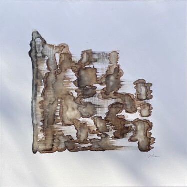 Pintura intitulada "Numéro 2" por Julia Pavard, Obras de arte originais, Aquarela Montado em Armação em madeira