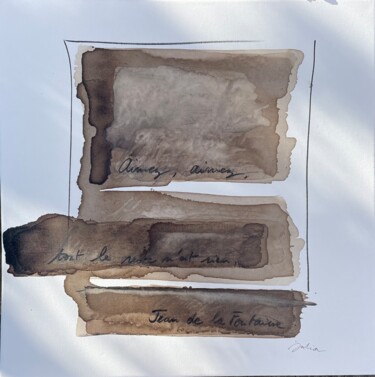 Ζωγραφική με τίτλο "Numéro 5" από Julia Pavard, Αυθεντικά έργα τέχνης, Ακουαρέλα Τοποθετήθηκε στο Ξύλινο φορείο σκελετό