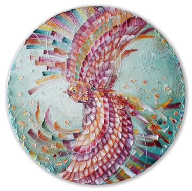 Картина под названием "Bird#2" - Julia Ptl, Подлинное произведение искусства, Масло Установлен на Деревянная рама для носилок