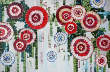 Картина под названием "Garden07" - Julia Ptl, Подлинное произведение искусства, Масло Установлен на Деревянная рама для носи…
