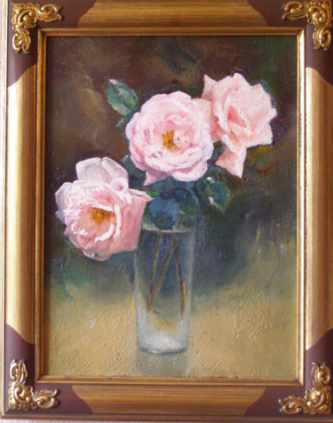 Painting titled "Розы" by Julia Bronski, Original Artwork, Oil