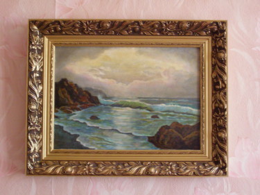 Картина под названием "море в старинной те…" - Julia Bronski, Подлинное произведение искусства, Масло