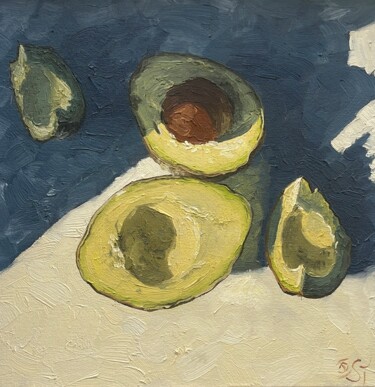 Malerei mit dem Titel "Avocado_2" von Julia Sahno, Original-Kunstwerk, Öl