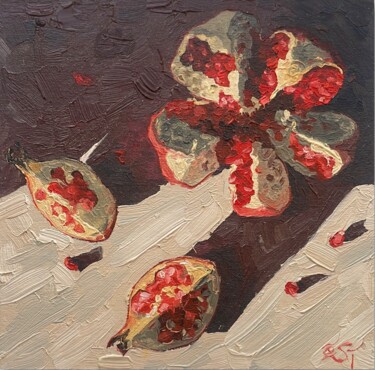 Painting titled "Pomegranate" by Julia Sahno, Original Artwork, Oil