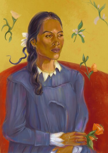 Digital Arts titled "Paul’s Gauguin deri…" by Julia Shchedrova, Original Artwork, Digital Painting