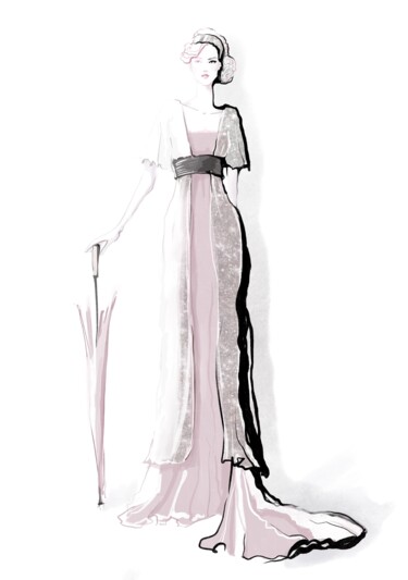 Grafika cyfrowa / sztuka generowana cyfrowo zatytułowany „Irene Forsyte dress…” autorstwa Julia Shchedrova, Oryginalna praca…