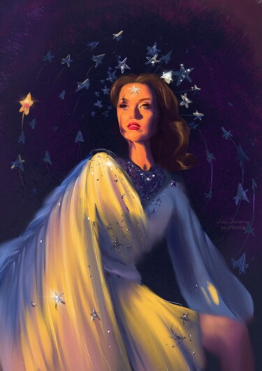 Arts numériques intitulée "Night Queen" par Julia Shchedrova, Œuvre d'art originale, Peinture numérique