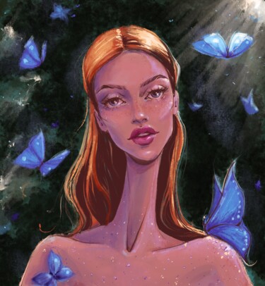 Digital Arts titled "Butterfly" by Julia Shchedrova, Original Artwork, Digital Painting