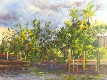 Painting titled "Riverwalk Fort Laud…" by Julia Stevens, Original Artwork