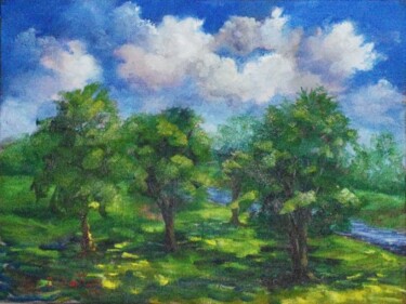 Painting titled "Seminole Park Noont…" by Julia Stevens, Original Artwork