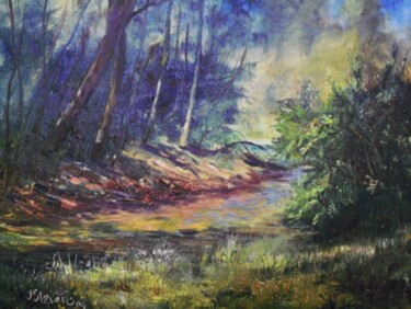 Painting titled "Tree Tops Park" by Julia Stevens, Original Artwork