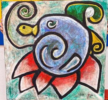 Pintura intitulada "Peixe-sonho" por Julia Tetzlaff Rosas, Obras de arte originais, Acrílico