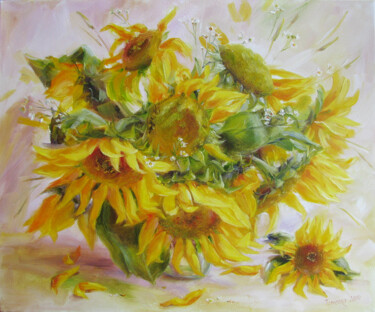 Картина под названием "Sunny" - Julia Tomesko, Подлинное произведение искусства, Масло