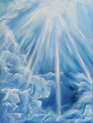 Peinture intitulée "Heavens. The God is…" par Julia Valova, Œuvre d'art originale, Huile