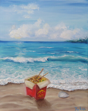 Malerei mit dem Titel "Lunchtime" von Julia Valova, Original-Kunstwerk, Öl