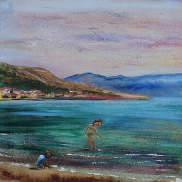 Malerei mit dem Titel "Girls on the beach…" von Julia Vedrina, Original-Kunstwerk, Öl