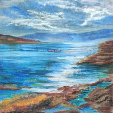 Peinture intitulée "Original Sea Cliff…" par Julia Vedrina, Œuvre d'art originale, Huile