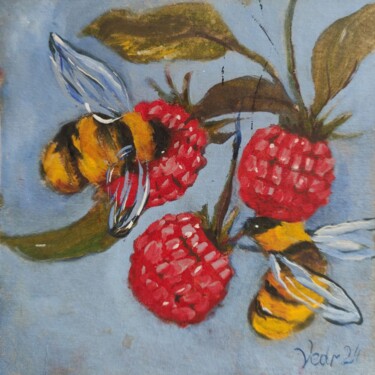 Pintura intitulada "Original Custom Bee…" por Julia Vedrina, Obras de arte originais, Óleo