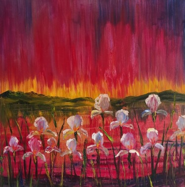 "Abstract Irises und…" başlıklı Tablo Julia Vedrina tarafından, Orijinal sanat, Petrol