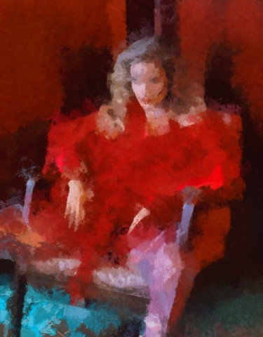 Картина под названием "Red room" - Julia Yaseva, Подлинное произведение искусства, Масло