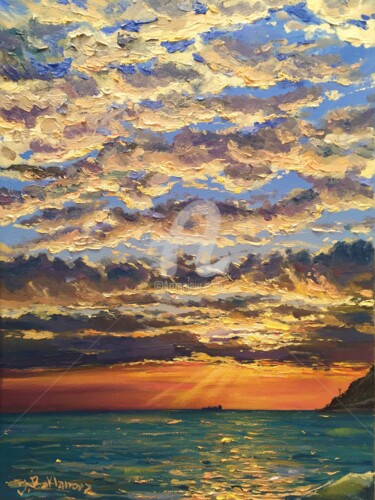 Painting titled "Sunset!" by Julia Baklanova, Original Artwork, Oil
