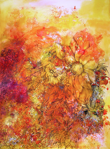 Malerei mit dem Titel "Sunflowers" von Julia Filipchuk, Original-Kunstwerk, Acryl