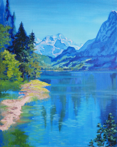 Ζωγραφική με τίτλο "Mountain Original P…" από Julia Good, Αυθεντικά έργα τέχνης, Λάδι