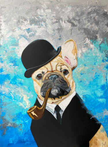 Pintura intitulada "DOGGY HOLMES - dog…" por Julia Good, Obras de arte originais, Óleo