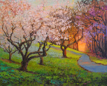 Painting titled "Branch Brook Park." by Julia Herrero-Utiasheva, Original Artwork, Oil