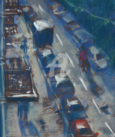 Malerei mit dem Titel "After the Rain, Pas…" von Julia Khoroshikh, Original-Kunstwerk, Pastell