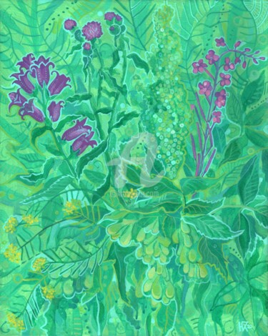 Painting titled "Northern Wildflower…" by Julia Khoroshikh, Original Artwork, Acrylic