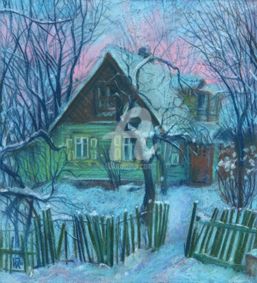 Malerei mit dem Titel "Old House in Shnipi…" von Julia Khoroshikh, Original-Kunstwerk, Pastell
