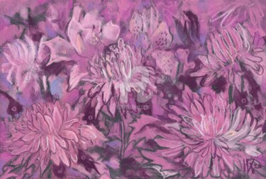 Pintura titulada "Chrysanthemum Abstr…" por Julia Khoroshikh, Obra de arte original, Pastel