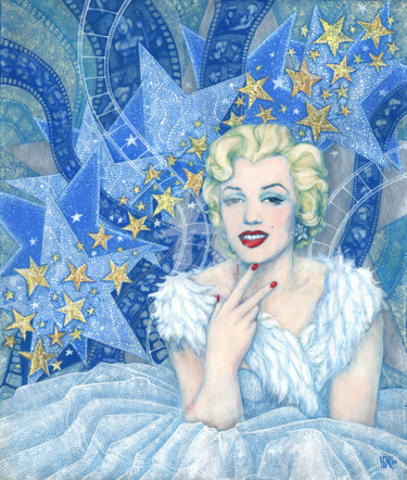 Schilderij getiteld "Marilyn Monroe" door Julia Khoroshikh, Origineel Kunstwerk, Acryl