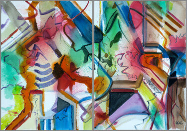 Pittura intitolato "Watercolor Diptych" da Julian Garcia-Viso, Opera d'arte originale, Acquarello