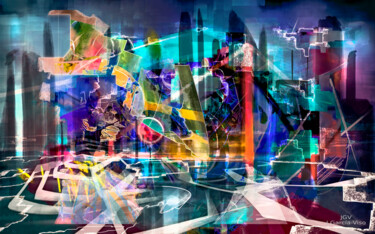 Digitale Kunst mit dem Titel "Lonely City" von Julian Garcia-Viso, Original-Kunstwerk, Digitale Malerei
