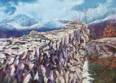 Schilderij getiteld "Sierra Del Guadarra…" door Julian Garcia-Viso, Origineel Kunstwerk, Pastel