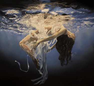 Malerei mit dem Titel "Weightless Ocean Dr…" von Julian Wheat, Original-Kunstwerk, Acryl
