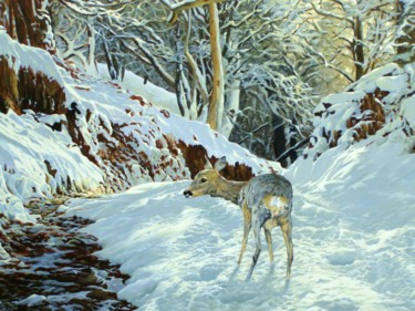 Malerei mit dem Titel "Sentier des Biches" von Julian Wheat, Original-Kunstwerk, Acryl