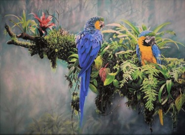 Peinture intitulée "Blue and yellow Mac…" par Julian Wheat, Œuvre d'art originale, Acrylique