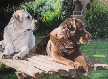 Painting titled "Kenko and Tetley La…" by Julian Wheat, Original Artwork, Acrylic