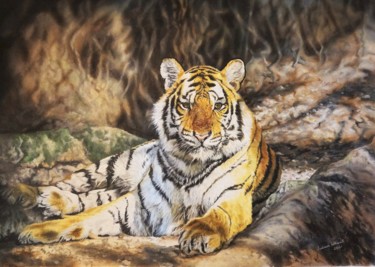 Картина под названием "Royal Bengal Tiger…" - Julian Wheat, Подлинное произведение искусства, Акрил