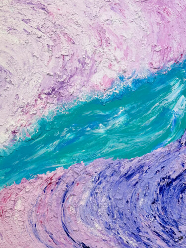 Malerei mit dem Titel "Marshmallow rivers" von Juliana Art, Original-Kunstwerk, Acryl