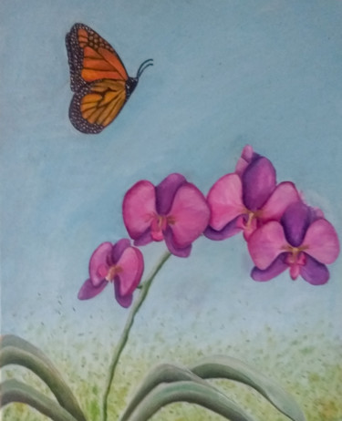 Pintura titulada "Orquídeas" por Juliana Calu, Obra de arte original, Oleo