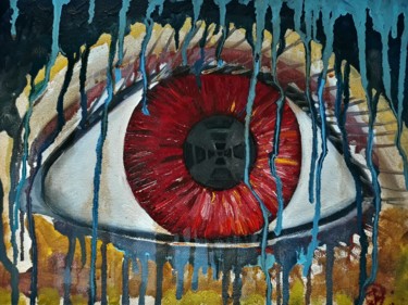 Pintura titulada "The eye.jpg" por Juliana F., Obra de arte original, Oleo Montado en Panel de madera