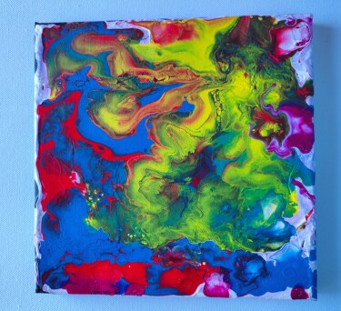 Painting titled "A play of colors: B…" by Juliana F., Original Artwork, Acrylic Mounted on Other rigid panel