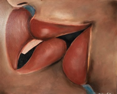 Painting titled "Feelings" by Juliana Sol, Original Artwork, Oil Mounted on Wood Stretcher frame