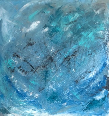 Peinture intitulée "Thin ice" par Juliana Sol, Œuvre d'art originale, Huile Monté sur Châssis en bois